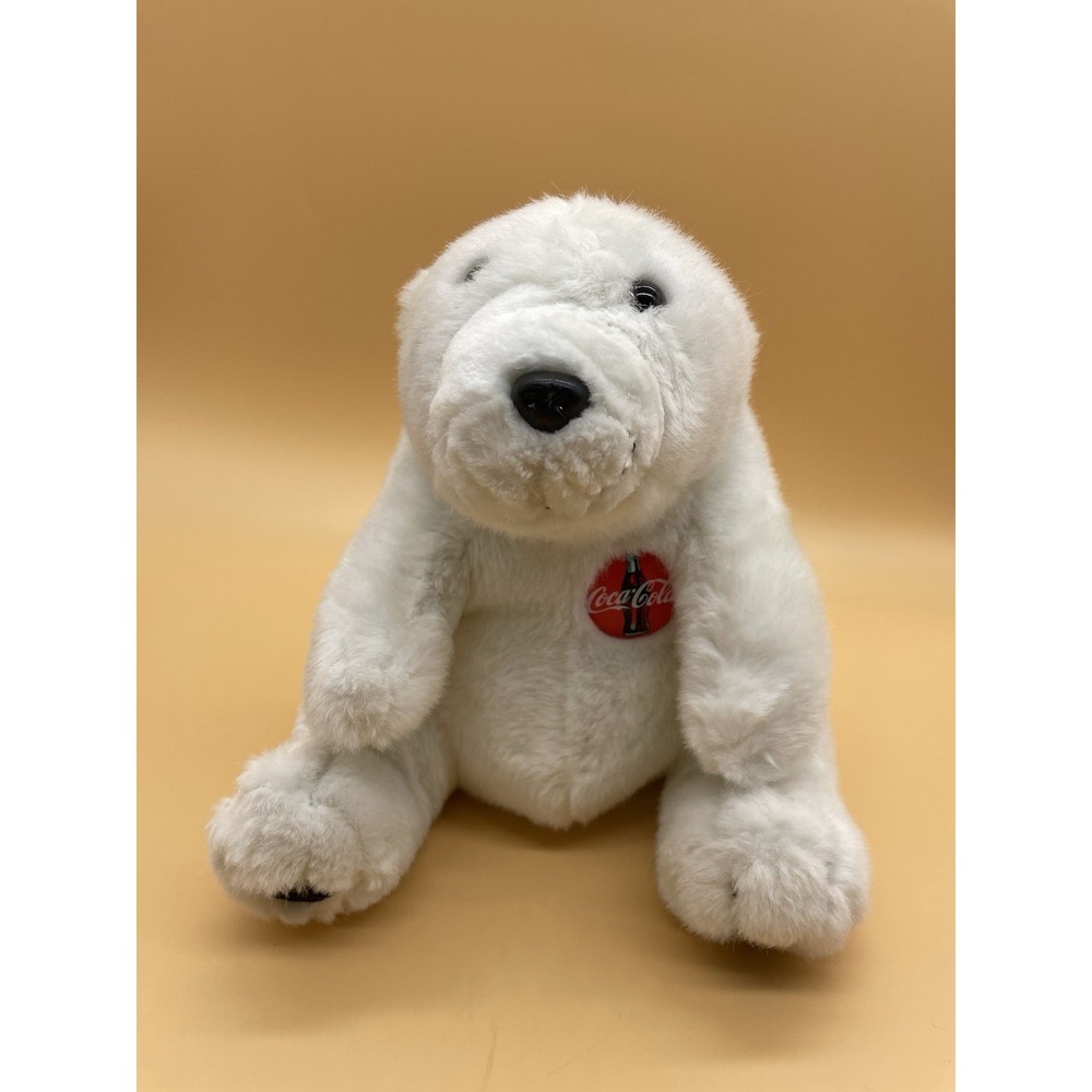 Coca Cola 1993 White Plush Polar Bear Coke Chest Logo‎ Soft Stuffed Animal 10"